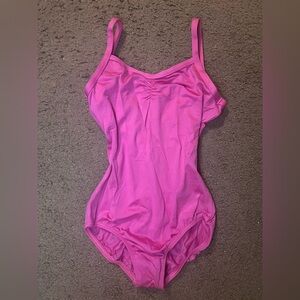 MOTIONWEAR HOT PINK LEOTARD WITH SPAGHETTI STRAPS & LOW BACK CHILD LARGE